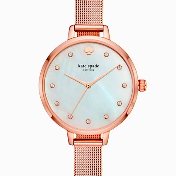 KATE SPADE Metro Rose Gold-tone Stainless Steel Mesh Bracelet Watch - Picture 1 of 7